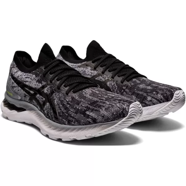 imageASICS Mens GelNimbus 23 Knit Running ShoesSheet RockBlackKnit