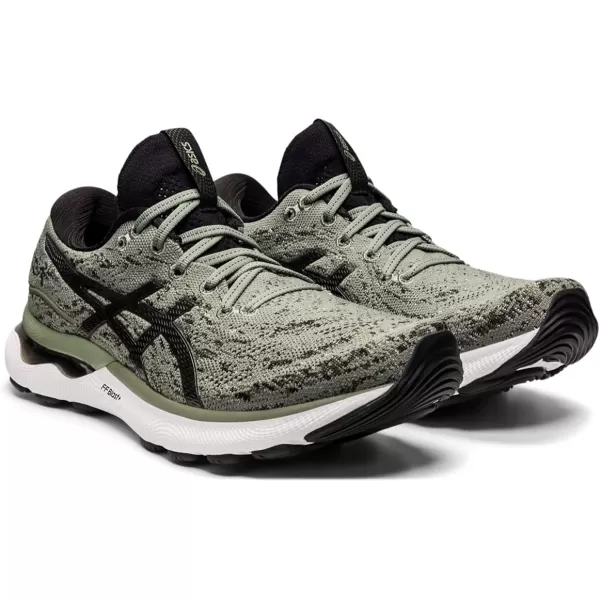 imageASICS Mens GelNimbus 24 Mesh Knit Running ShoesLichen GreenBlack