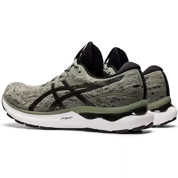 imageASICS Mens GelNimbus 24 Mesh Knit Running ShoesLichen GreenBlack