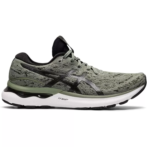 imageASICS Mens GelNimbus 24 Mesh Knit Running ShoesLichen GreenBlack