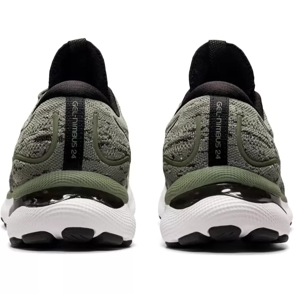imageASICS Mens GelNimbus 24 Mesh Knit Running ShoesLichen GreenBlack