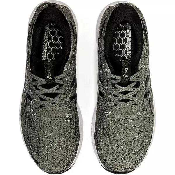 imageASICS Mens GelNimbus 24 Mesh Knit Running ShoesLichen GreenBlack