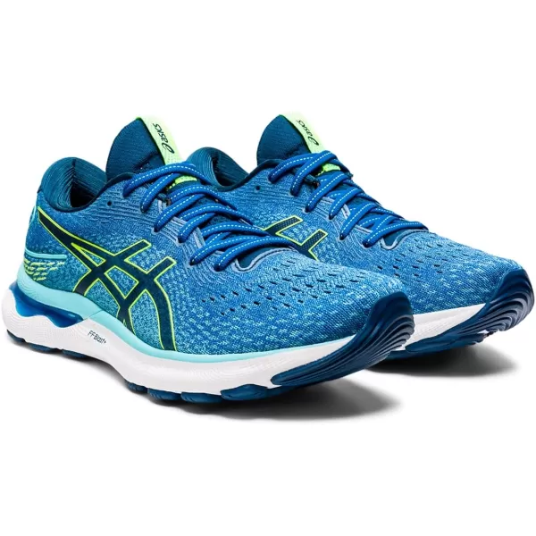 imageASICS Mens GelNimbus 24 Platinum Running ShoesLake DriveHazard Green