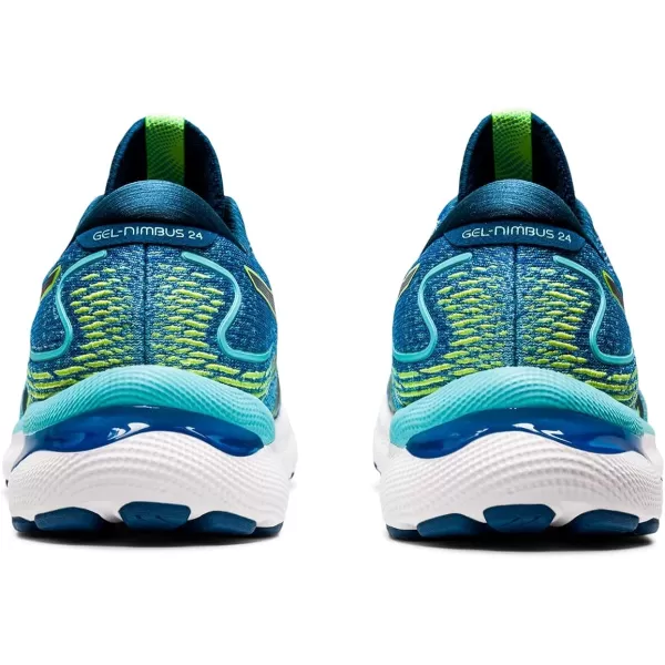 imageASICS Mens GelNimbus 24 Platinum Running ShoesLake DriveHazard Green