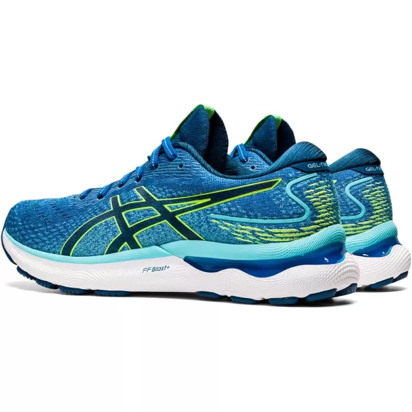 imageASICS Mens GelNimbus 24 Platinum Running ShoesLake DriveHazard Green