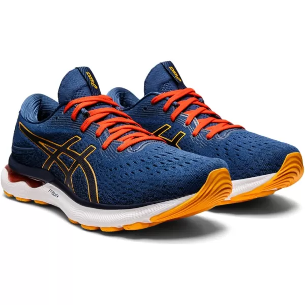 imageASICS Mens GelNimbus 24 Running ShoesMidnight BlueCitrus