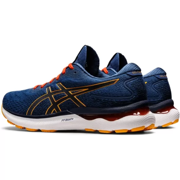 imageASICS Mens GelNimbus 24 Running ShoesMidnight BlueCitrus