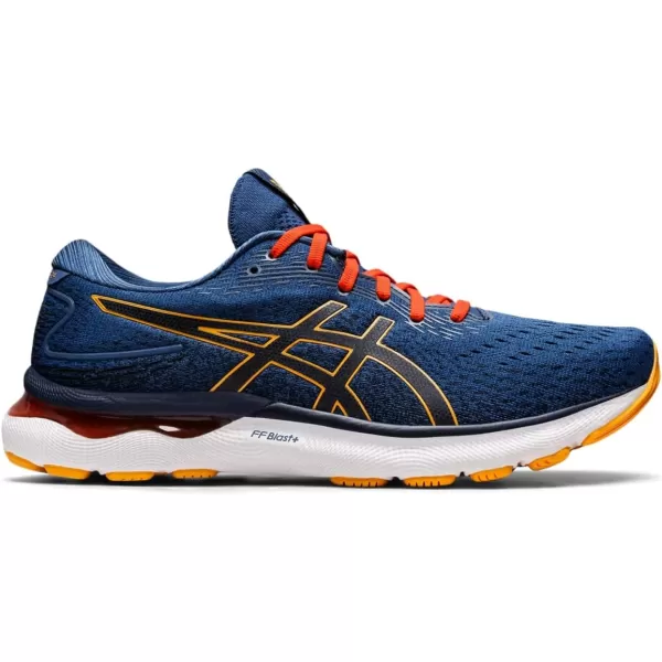 imageASICS Mens GelNimbus 24 Running ShoesMidnight BlueCitrus