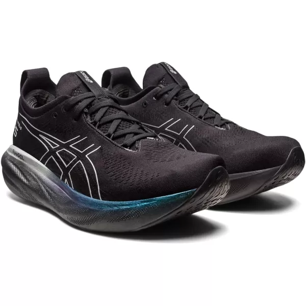 imageASICS Mens GelNimbus 25 Platinum Running ShoesBlackPure Silver