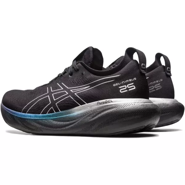 imageASICS Mens GelNimbus 25 Platinum Running ShoesBlackPure Silver
