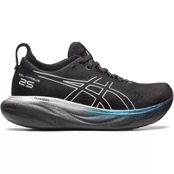imageASICS Mens GelNimbus 25 Platinum Running ShoesBlackPure Silver