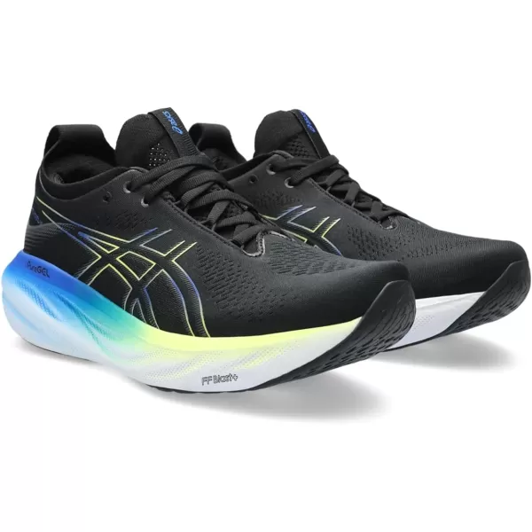 imageASICS Mens GelNimbus 25 Running ShoesBlack Glow Yellow