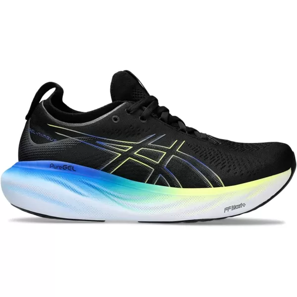imageASICS Mens GelNimbus 25 Running ShoesBlack Glow Yellow