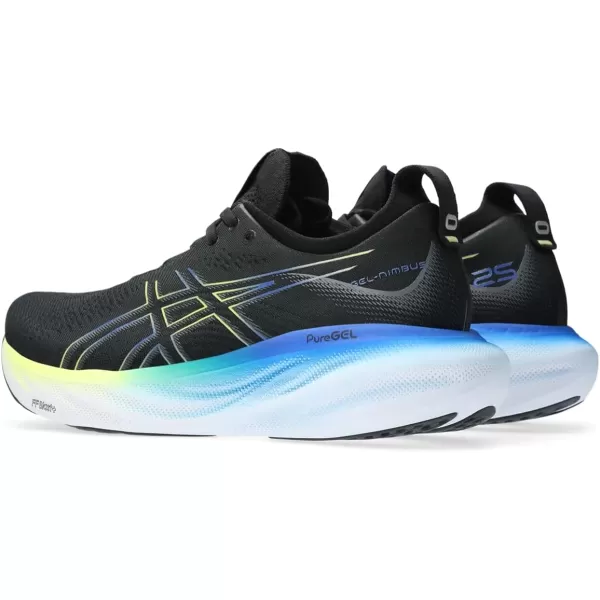 imageASICS Mens GelNimbus 25 Running ShoesBlack Glow Yellow