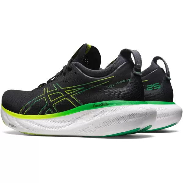 imageASICS Mens GelNimbus 25 Running ShoesBlack Lime Zest