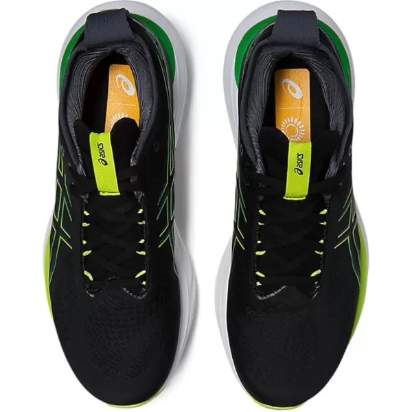 imageASICS Mens GelNimbus 25 Running ShoesBlack Lime Zest