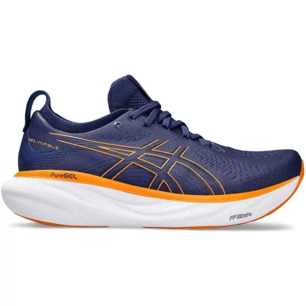 imageASICS Mens GelNimbus 25 Running ShoesDeep Ocean Bright Orange
