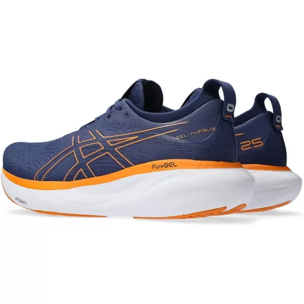 imageASICS Mens GelNimbus 25 Running ShoesDeep Ocean Bright Orange