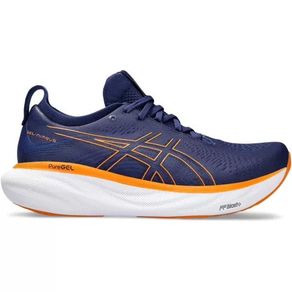 imageASICS Mens GelNimbus 25 Running ShoesDeep Ocean Bright Orange
