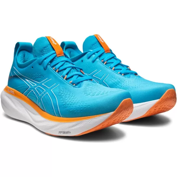 imageASICS Mens GelNimbus 25 Running ShoesIsland BlueSun Peach