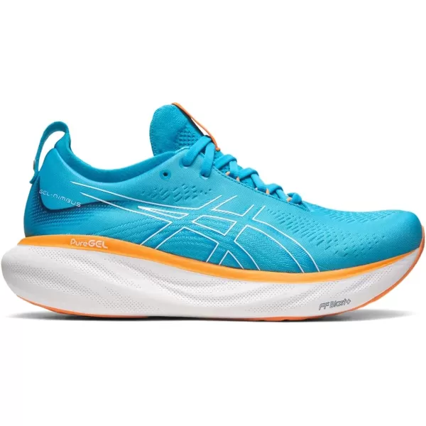 imageASICS Mens GelNimbus 25 Running ShoesIsland BlueSun Peach