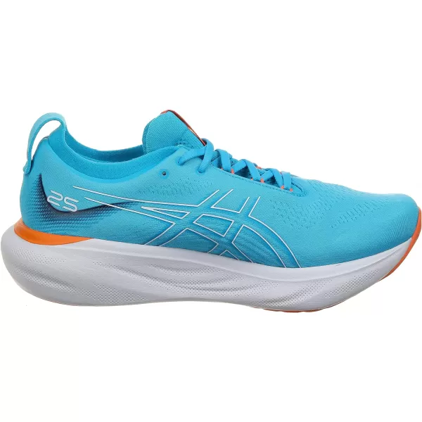 imageASICS Mens GelNimbus 25 Running ShoesLight Blue Orange