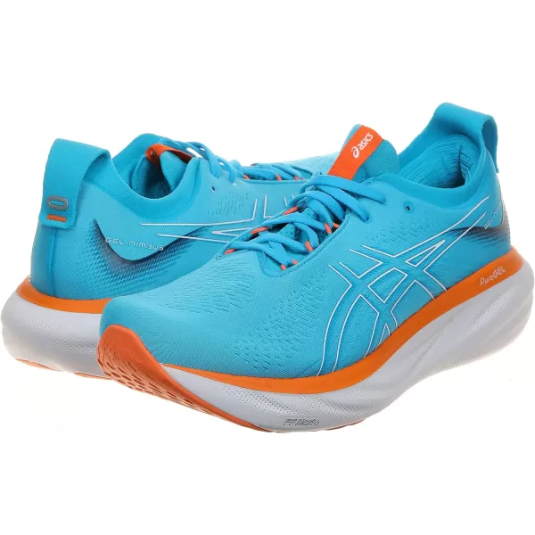 imageASICS Mens GelNimbus 25 Running ShoesLight Blue Orange