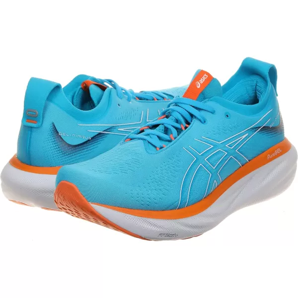 imageASICS Mens GelNimbus 25 Running ShoesLight Blue Orange