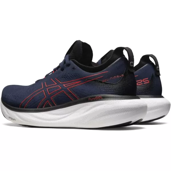imageASICS Mens GelNimbus 25 Running ShoesMidnightElectric Red