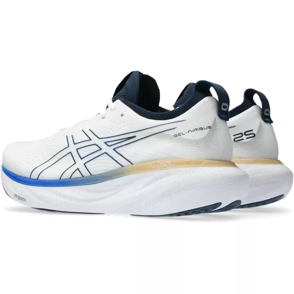 imageASICS Mens GelNimbus 25 Running ShoesWhiteIllusion Blue