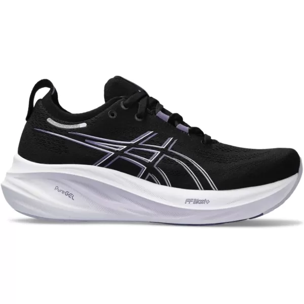 imageASICS Mens GelNimbus 26 Running ShoeBlackDusty Purple