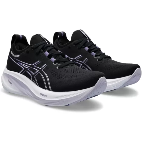 imageASICS Mens GelNimbus 26 Running ShoeBlackDusty Purple