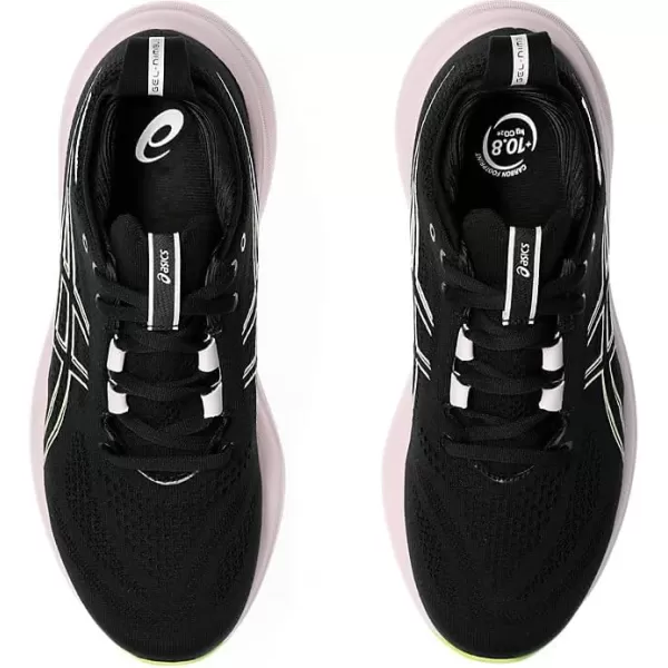 imageASICS Mens GelNimbus 26 Running ShoeBlackNeon Lime