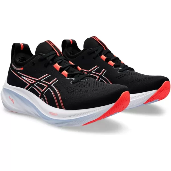 imageASICS Mens GelNimbus 26 Running ShoeBlackTrue Red
