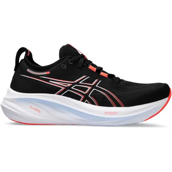 imageASICS Mens GelNimbus 26 Running ShoeBlackTrue Red