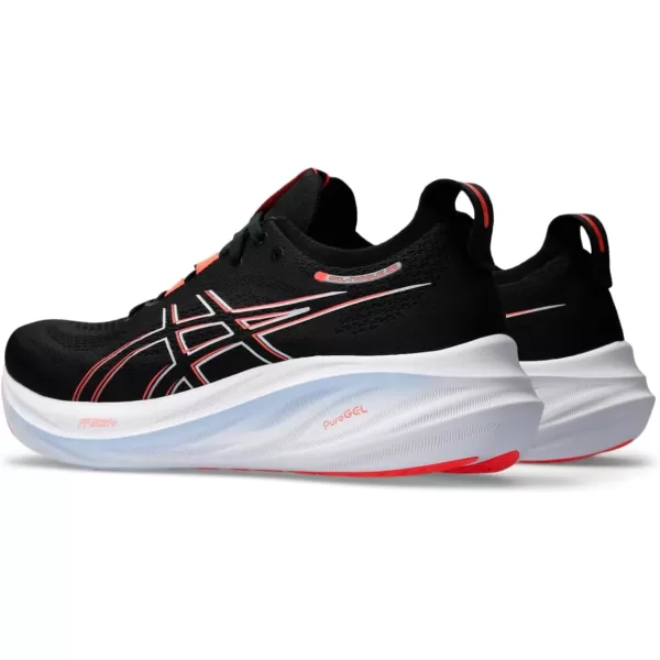 imageASICS Mens GelNimbus 26 Running ShoeBlackTrue Red
