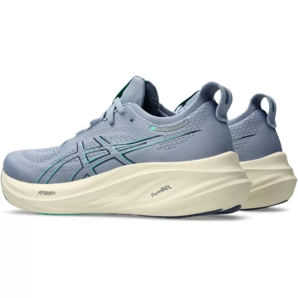imageASICS Mens GelNimbus 26 Running ShoeLight NavyAurora Green