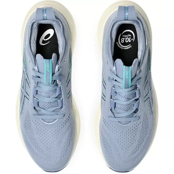 imageASICS Mens GelNimbus 26 Running ShoeLight NavyAurora Green