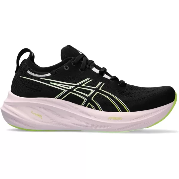 imageASICS Mens GelNimbus 26 Running ShoesBlackNeon Lime