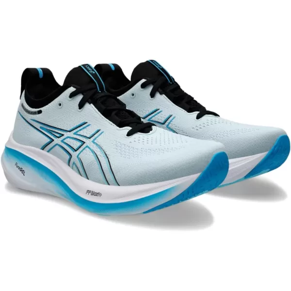 imageASICS Mens GelNimbus 26 Running ShoesCool GreyBright Cyan