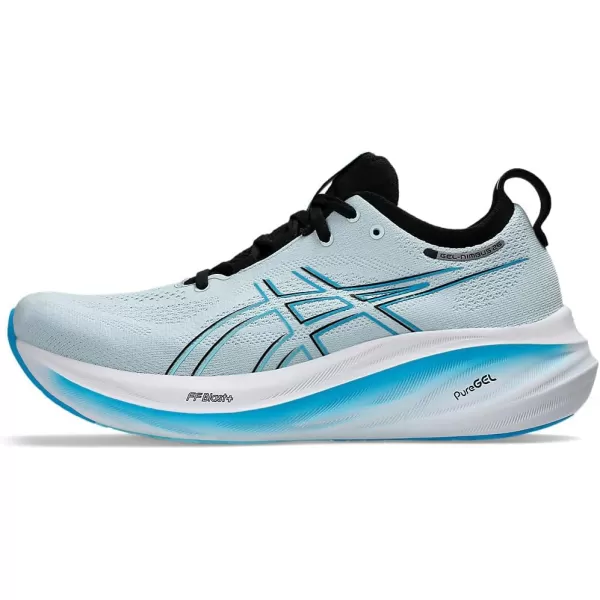 imageASICS Mens GelNimbus 26 Running ShoesCool GreyBright Cyan