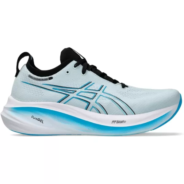 imageASICS Mens GelNimbus 26 Running ShoesCool GreyBright Cyan