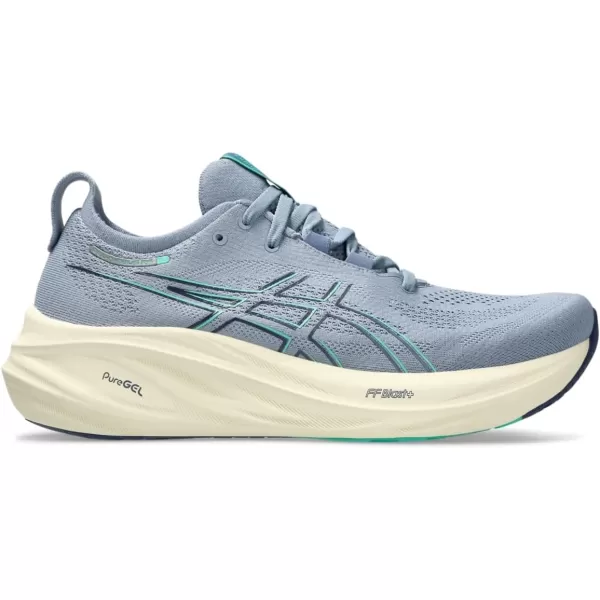 imageASICS Mens GelNimbus 26 Running ShoesLight NavyAurora Green