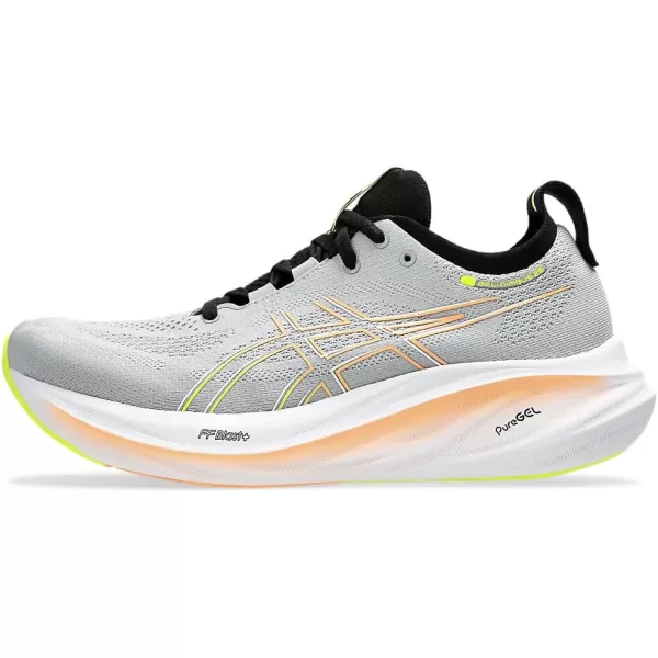 imageASICS Mens GelNimbus 26 Running ShoesPiedmont GreySafety Yellow