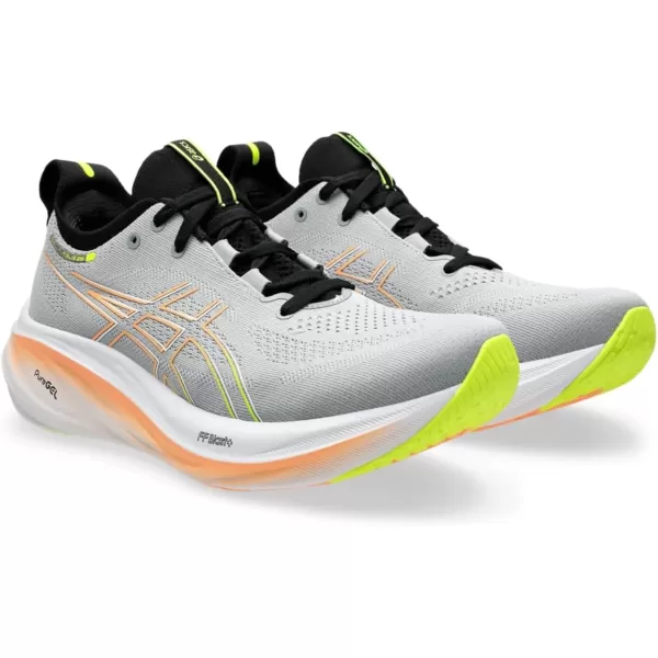 imageASICS Mens GelNimbus 26 Running ShoesPiedmont GreySafety Yellow