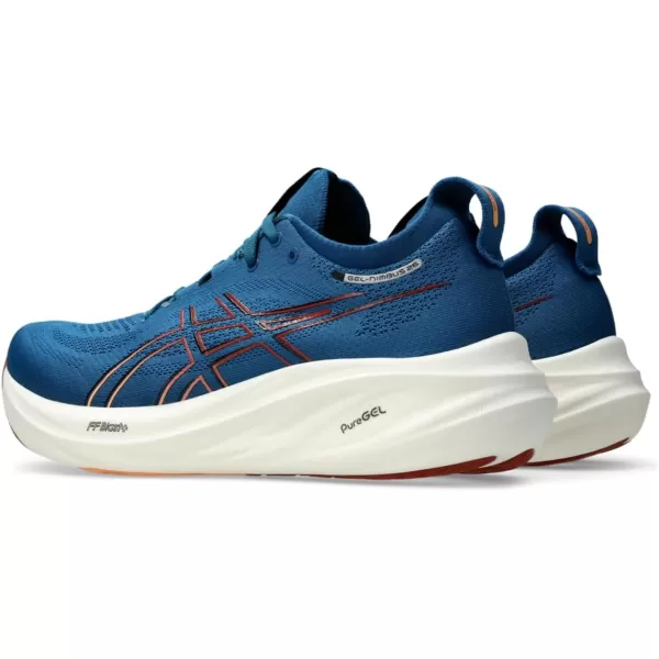 imageASICS Mens GelNimbus 26 Running ShoesRich NavyFaded Orange