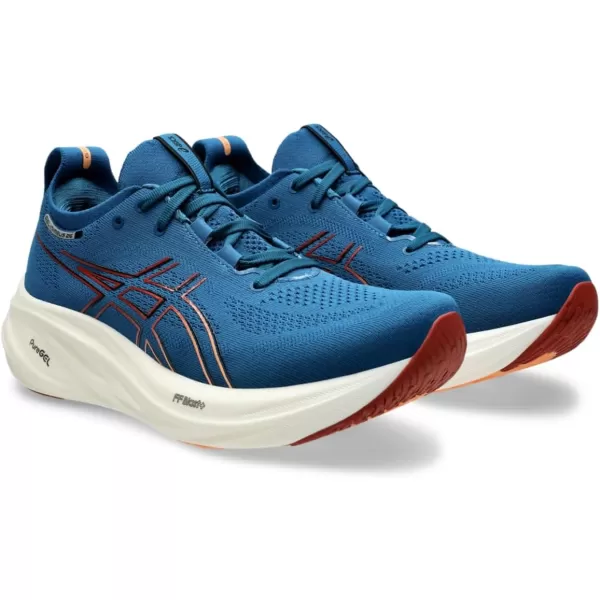imageASICS Mens GelNimbus 26 Running ShoesRich NavyFaded Orange