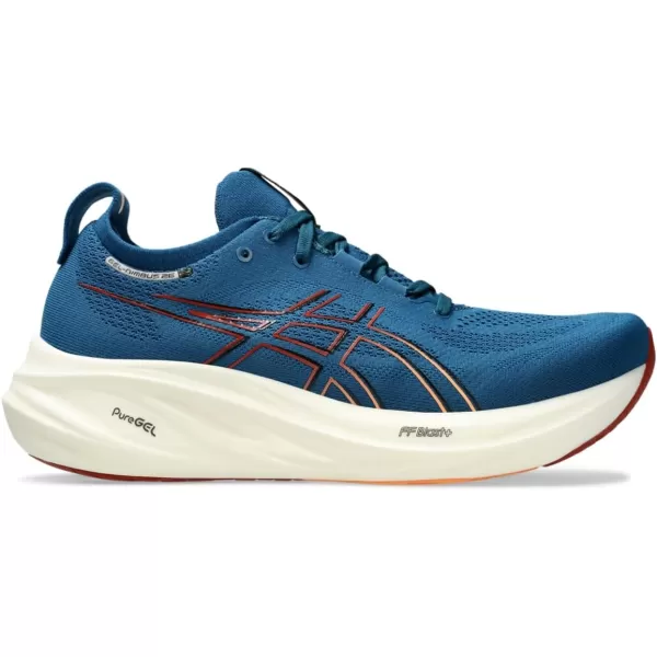 imageASICS Mens GelNimbus 26 Running ShoesRich NavyFaded Orange