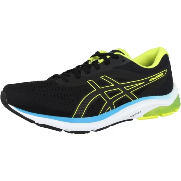 imageASICS Mens GelPulse 12 Running ShoeBlack Hazard Green