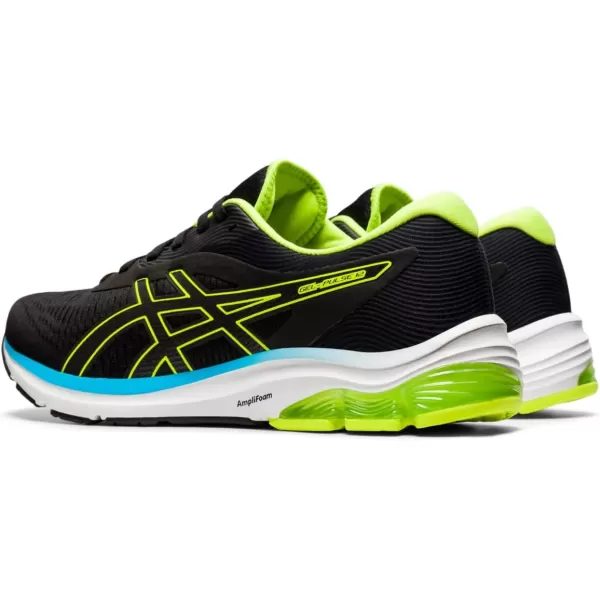 imageASICS Mens GelPulse 12 Running ShoeBlackHazard Green